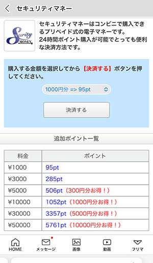 セキュリティマネー購入でのボーナスポイント付与一覧表